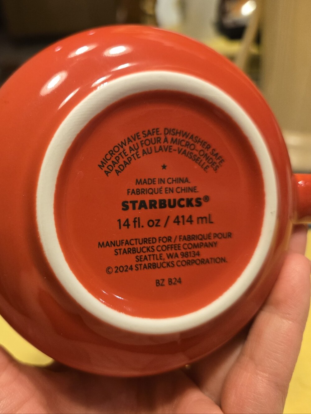 Starbucks 2024 Limited Edition Sprinkle Drip Mug 14 oz Pink & Red Speckled - Picture 3 of 6